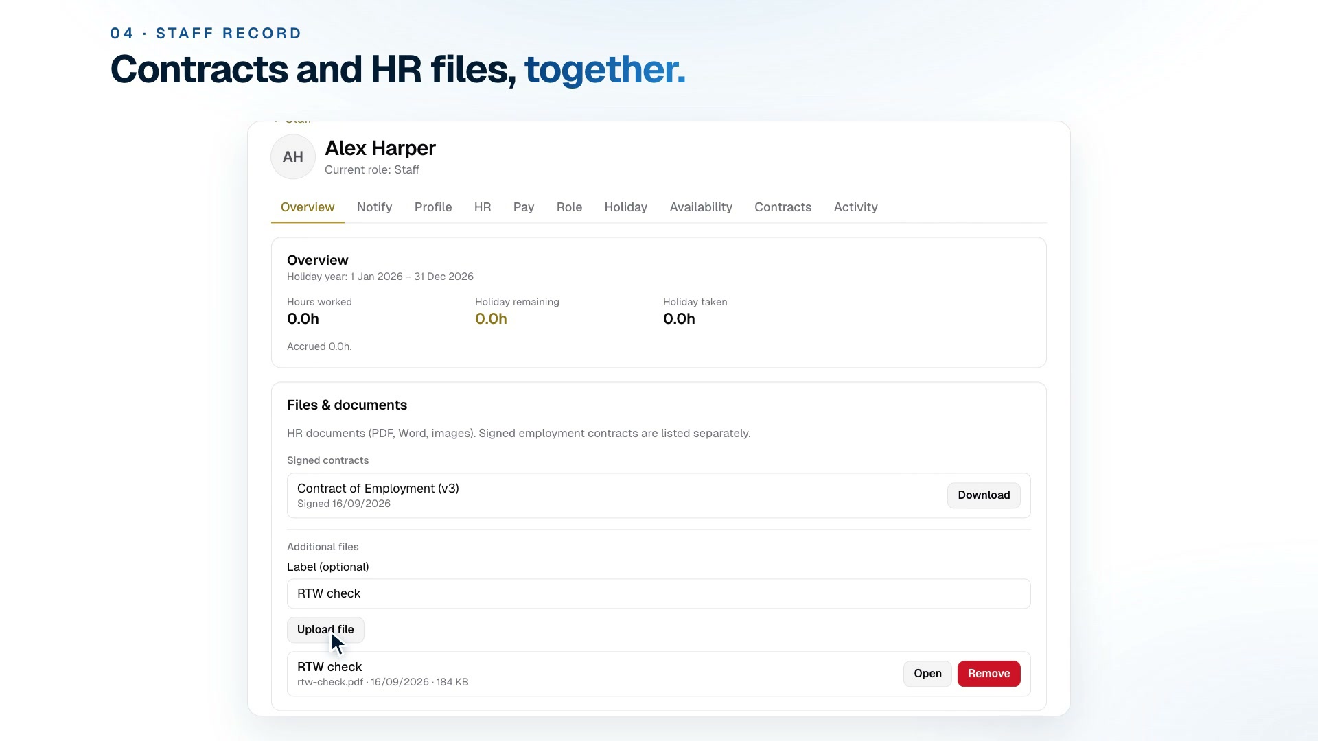 Contracts in HouseDesk